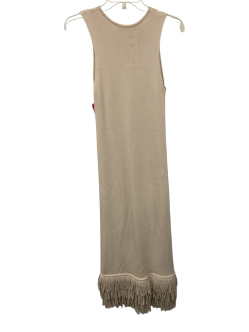 Simon Miller Size S Cream Beige Viscose Blend Ribbed Knit Sleeveless Dress Cream Beige / S