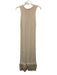 Simon Miller Size S Cream Beige Viscose Blend Ribbed Knit Sleeveless Dress Cream Beige / S