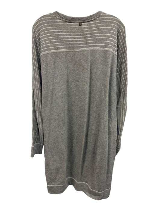 Billy Reid Size S Gray Cotton Sweater Dress Long Sleeve Heathered Stripe Dress Gray / S