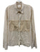 Billy Reid Size L Peach & White Cotton Long Sleeve Striped Button Up Pockets Top Peach & White / L