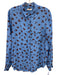 Ganni Size 36 Blue & Brown Viscose Floral Long Sleeve Button Up Pocket Top Blue & Brown / 36