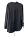Acrobat Size M Black Silk Collared Button Up Long Sleeve Drawstring Waist Top Black / M