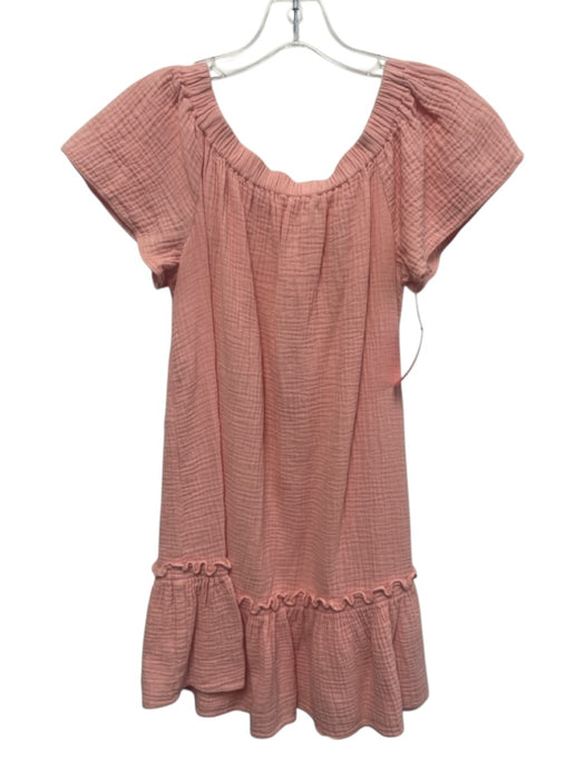 Rebecca Taylor Size 2 Pink Cotton Gauze Mini Off Shoulder Dress Pink / 2