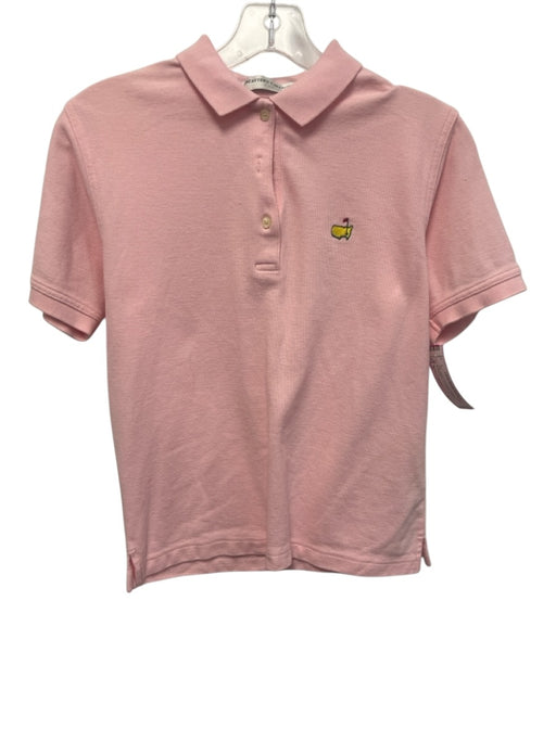 Masters Collection Size S Pink Cotton 1/4 Button Collared Top Pink / S