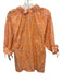 Sofia Size S Orange Cotton Blend floral print V Neck Top Orange / S