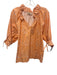 Sofia Size S Orange Cotton Blend floral print V Neck Top Orange / S