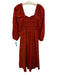 Madewell Size XS Red Orange Cotton & Polyester Smocked Balloon Sleeve Dress Red Orange / XS