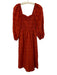 Madewell Size XS Red Orange Cotton & Polyester Smocked Balloon Sleeve Dress Red Orange / XS