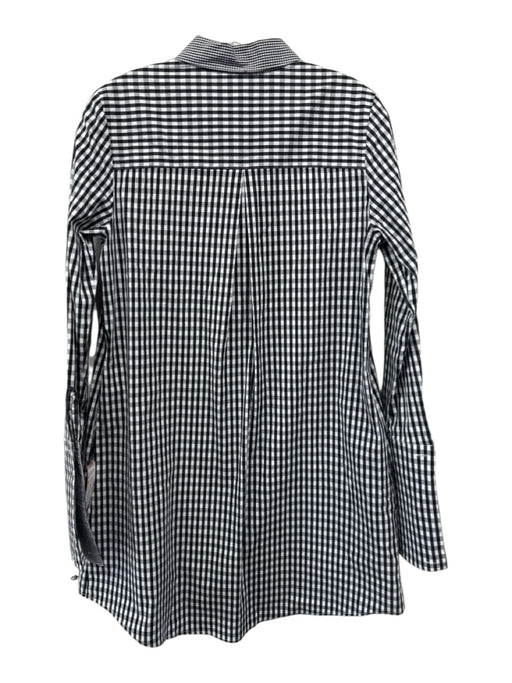 Abbey Glass Size M Black & White Cotton & Nylon Button Front Side Pockets Dress Black & White / M