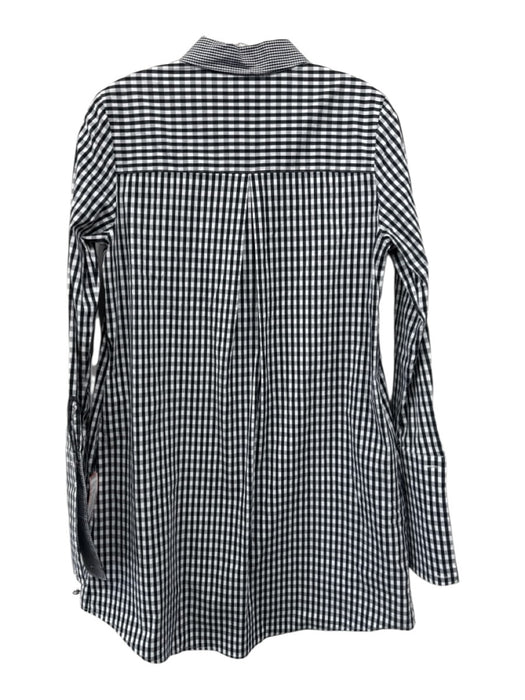 Abbey Glass Size M Black & White Cotton & Nylon Button Front Side Pockets Dress Black & White / M