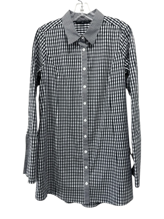 Abbey Glass Size M Black & White Cotton & Nylon Button Front Side Pockets Dress Black & White / M