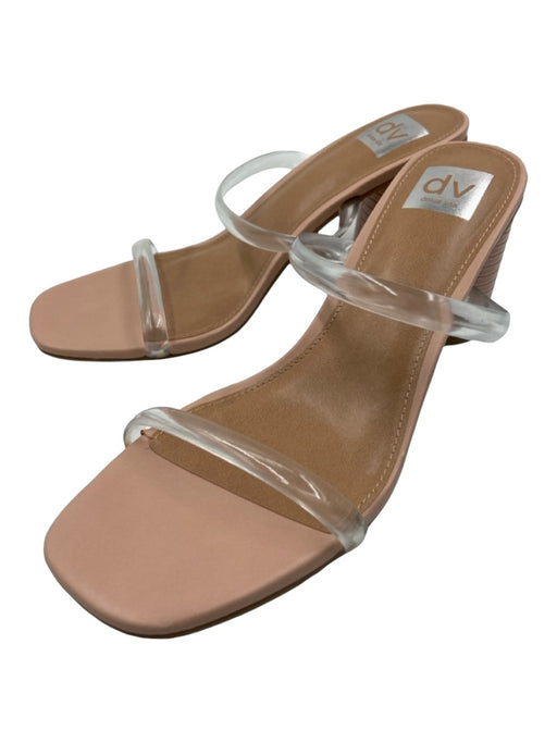 Dolce Vita Shoe Size 10 Beige & Clear Leather & Rubber Open Toe & Heel Pumps Beige & Clear / 10