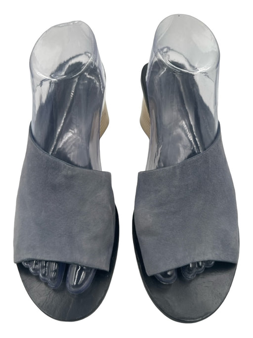 Mercedes Castillo Shoe Size 10 Blue Black Beige Suede Open Toe & Heel Pumps Blue Black Beige / 10