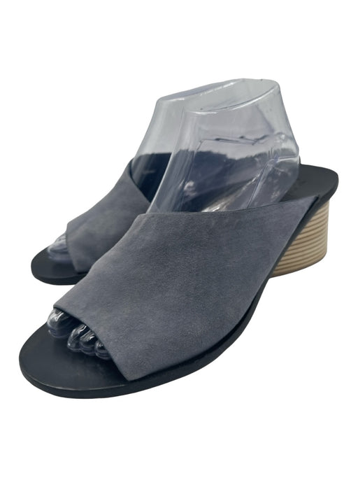 Mercedes Castillo Shoe Size 10 Blue Black Beige Suede Open Toe & Heel Pumps Blue Black Beige / 10
