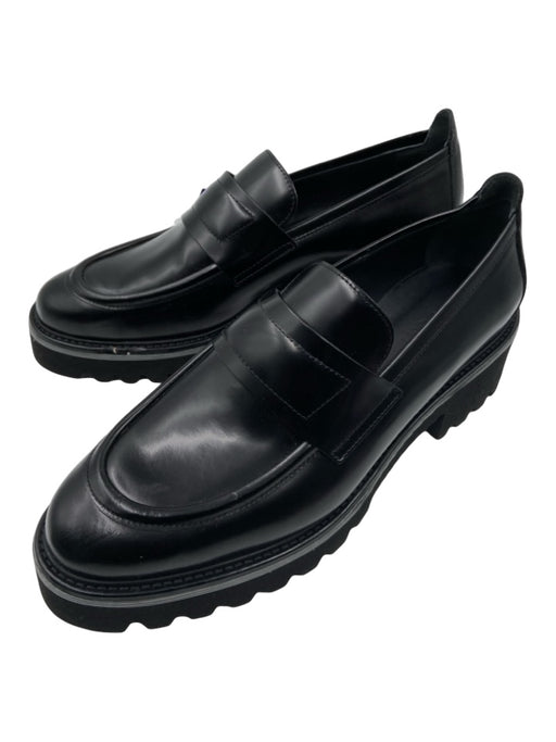 M. Gemi Shoe Size 41 Black Leather Almond Toe Platform Slip On Loafers Black / 41