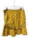 Veronica Beard Size 10 Yellow, White & Brown Cotton Floral Ruffle Hem Skirt Yellow, White & Brown / 10