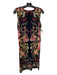 Roberto Cavalli Size 46 Black & Multi Viscose Round Neck Sleeveless Dress Black & Multi / 46