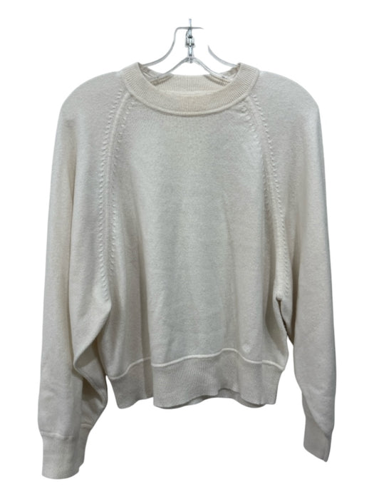 Loulou Studio Size M Cream Cashmere Crew Neck Long Sleeve Raglan Sweater Cream / M