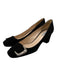 Prada Shoe Size 41 Black Suede Silver Hardware Buckle Kitten Heel Pumps Black / 41
