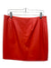 Lapointe Size 12 Orange Polyurethane Blend Faux Leather Snap Button Wrap Skirt Orange / 12