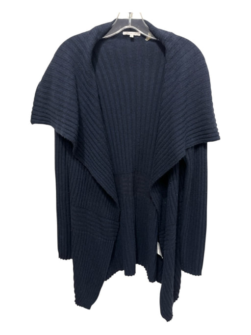 Minnie Rose Size M Navy Cashmere Blend Open Front Ribbed Knit Cardigan Navy / M