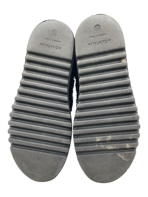 Aquatalia Shoe Size 10 Black Suede Sherpa Penny Loafer Mule Foam Sole Loafers Black / 10