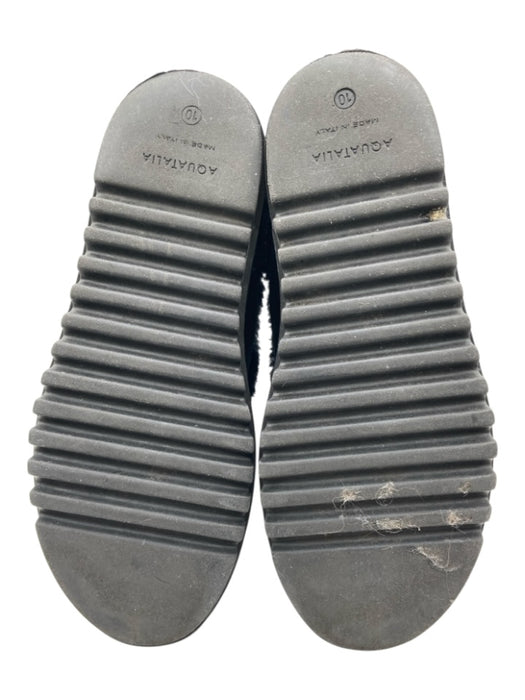 Aquatalia Shoe Size 10 Black Suede Sherpa Penny Loafer Mule Foam Sole Loafers Black / 10