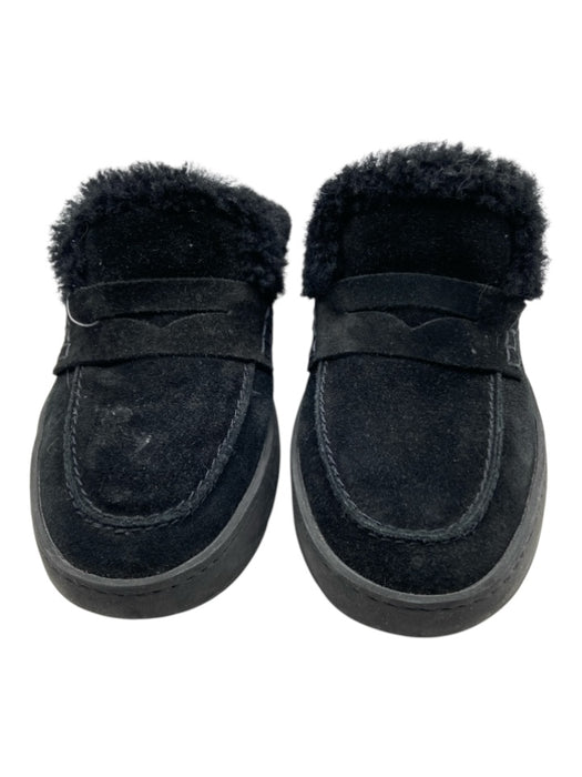 Aquatalia Shoe Size 10 Black Suede Sherpa Penny Loafer Mule Foam Sole Loafers Black / 10