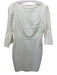 Lela Rose Size 8 Off White Cotton Blend Wide Neck Textured 3/4 Sleeve Dress Off White / 8