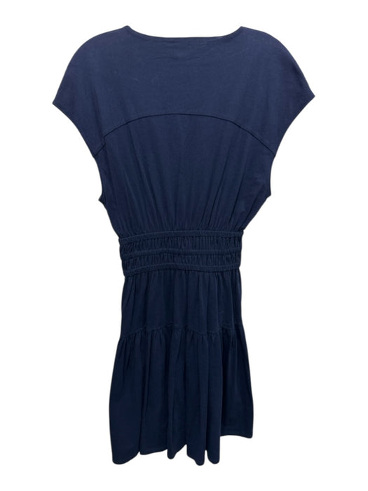 Derek Lam 10 Crosby Size L Navy Cotton V Neck Sleeveless drawsstring Dress Navy / L