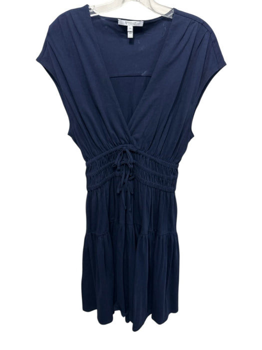 Derek Lam 10 Crosby Size L Navy Cotton V Neck Sleeveless drawsstring Dress Navy / L