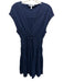 Derek Lam 10 Crosby Size L Navy Cotton V Neck Sleeveless drawsstring Dress Navy / L