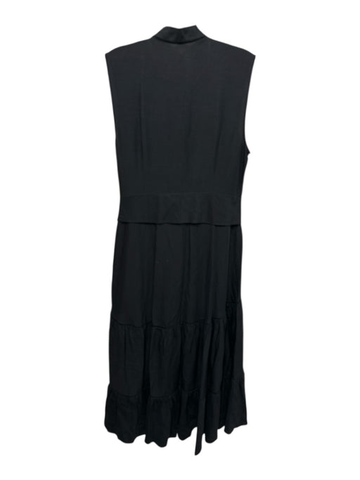 Kobi Halperin Size L Black Tencel Blend Button Front Maxi Sleeveless Dress Black / L