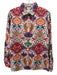 Etro Size 46 White, Red & Multi Cotton Blend Flora & Fauna Paisley Button up Top White, Red & Multi / 46