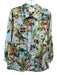 Cara Cara Size M Blue & Multi Cotton Floral Long Balloon Sleeve Top Blue & Multi / M