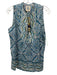 Bell by Alicia Bell Size M White & Teal Silk & Cotton Floral Paisley Top White & Teal / M