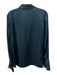 TWP Size L Dark Teal Silk Satin Long Sleeve Button Up Shirt Top Dark Teal / L