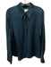 TWP Size L Dark Teal Silk Satin Long Sleeve Button Up Shirt Top Dark Teal / L