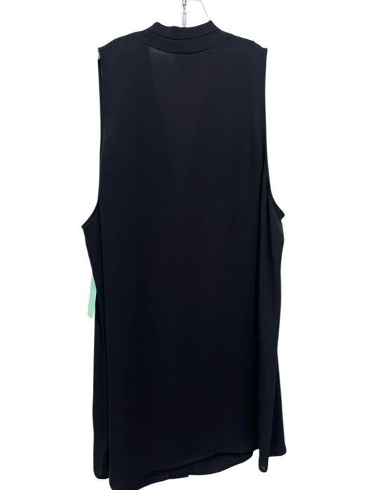 Theory Size L Black Silk Sleeveless V Neck Semi Sheer Tank Top Black / L