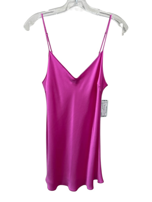 Beautiful People Size L Hot pink Silk Spaghetti Strap Satin V Neck Tank Top Hot pink / L