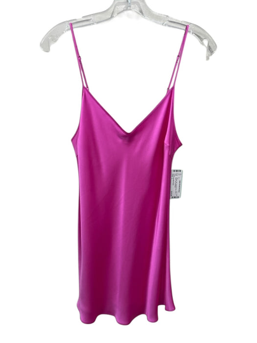 Beautiful People Size L Hot pink Silk Spaghetti Strap Satin V Neck Tank Top Hot pink / L