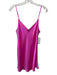 Beautiful People Size L Hot pink Silk Spaghetti Strap Satin V Neck Tank Top Hot pink / L