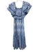 Charo Ruiz Ibiza Size M White & Blue Cotton Blend Embroidered Eyelet Dress White & Blue / M