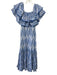 Charo Ruiz Ibiza Size M White & Blue Cotton Blend Embroidered Eyelet Dress White & Blue / M