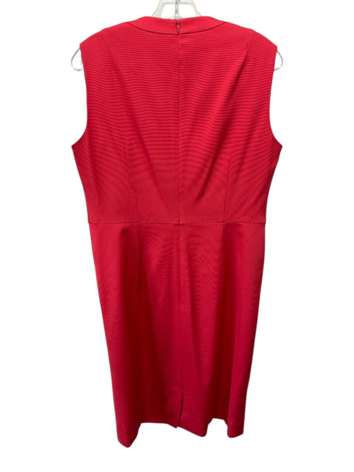 Paule Ka Size 44 Red Acetate Blend Sleeveless V Neck Twist Detail Back Zip Dress Red / 44