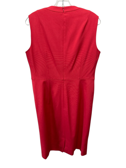 Paule Ka Size 44 Red Acetate Blend Sleeveless V Neck Twist Detail Back Zip Dress Red / 44