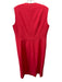 Paule Ka Size 44 Red Acetate Blend Sleeveless V Neck Twist Detail Back Zip Dress Red / 44