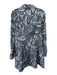 Veronica Beard Size 10 Blue & Cream White Cotton Blend Long Sleeve Paisley Dress Blue & Cream White / 10