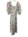 Cara Cara Size L White & Multi Cotton Botanical 1/2 Puff Sleeve Dress White & Multi / L
