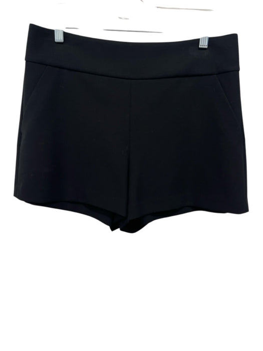 Alice + Olivia Size 12 Black Polyester Blend Pocketed Back Zip Short Shorts Black / 12